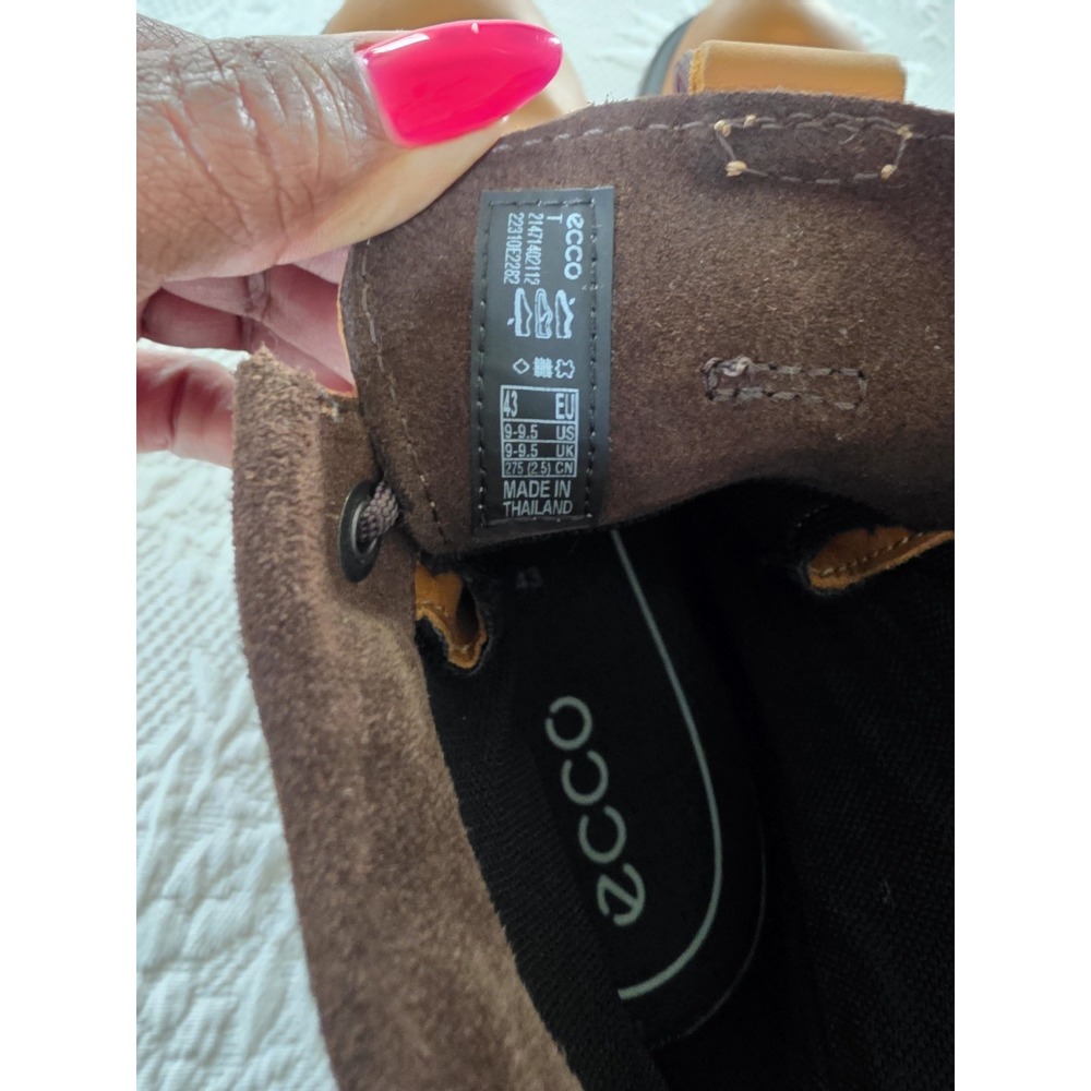 ECCO Grainer Leather Workwear Casual Boots Size 9.5M Amber Brown - Picture 4 of 6